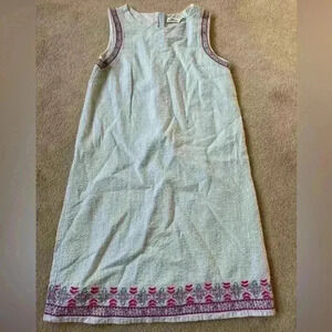 VINEYARD VINES blue striped seersucker embroidered sleeveless dress Girl's 16